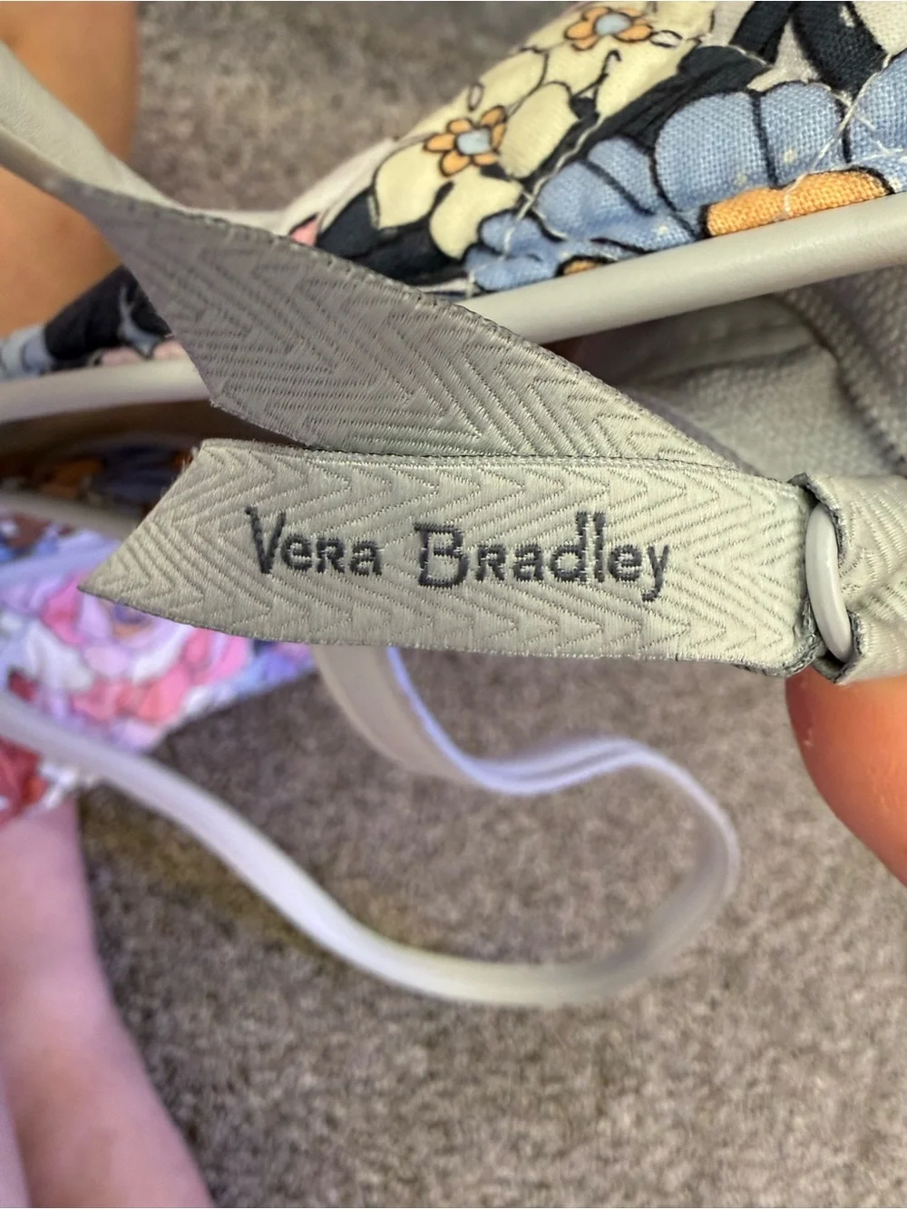 Vera Bradley Floral Quilted Tote in Multi Pastel Pink Blue